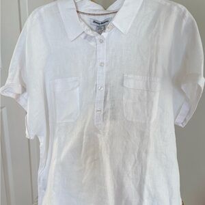 New women’s Tommy Bahama white linen shirt